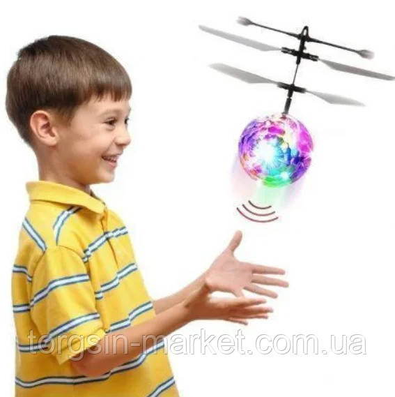 Светящийся летающий шар LED Flying Ball PC398, Индукционная игрушка ,шарик летающий, ТМ - фото 1 - id-p1456693014