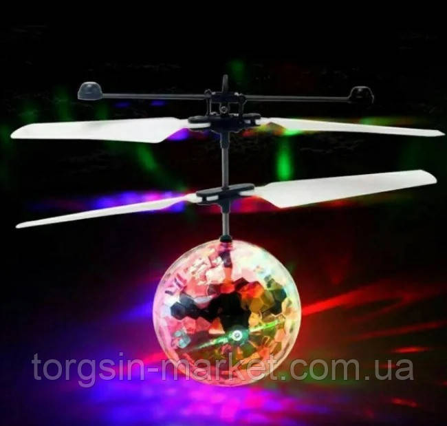 Светящийся летающий шар LED Flying Ball PC398, Индукционная игрушка ,шарик летающий, ТМ - фото 3 - id-p1456693014