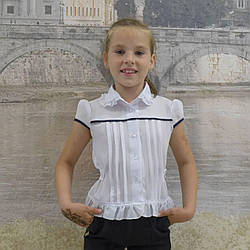 Шкільна блузка "Рюшик" для дівчинки, р-ри 28-38