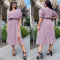 Сукня БАТАЛ міді з розрізом, фото 4