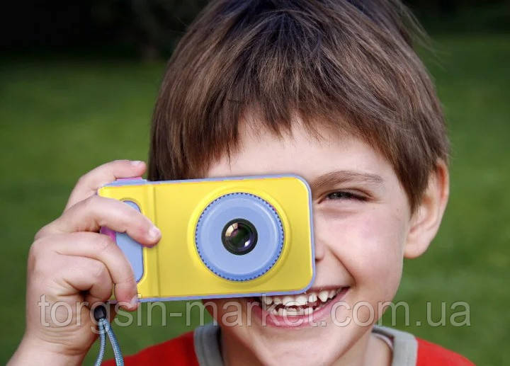 Детский цифровой фотоаппарат UKC Smart Kids Camera. Желто-голубой, ТМ - фото 2 - id-p1456693035
