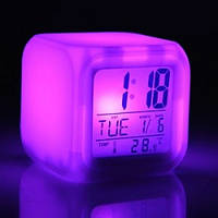 Часы хамелеон с термометром будильник ночник, ТМ
