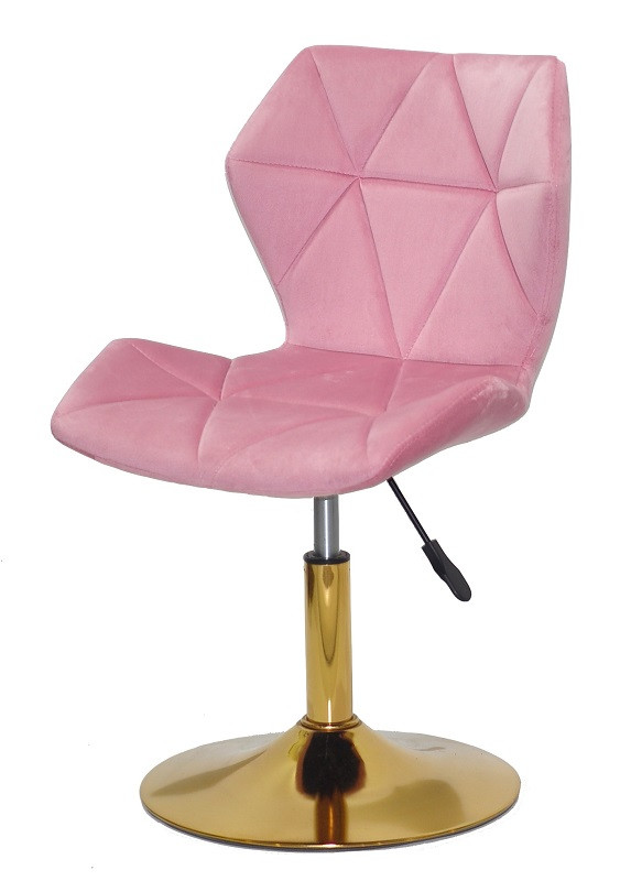 Стілець Torino GD-Base велюр фрез рожевий 1025 на золотій нозі-опорі з регулюванням висоти сидіння, фото 1