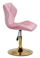 Стілець Torino GD-Base велюр фрез рожевий 1025 на золотій нозі-опорі з регулюванням висоти сидіння, фото 2