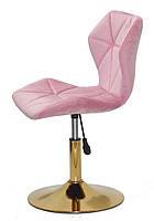 Стілець Torino GD-Base велюр фрез рожевий 1025 на золотій нозі-опорі з регулюванням висоти сидіння, фото 3
