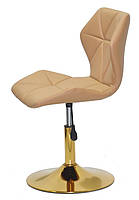 Стілець Torino GD-Base шкірозамінник бежевий 1009 на золотій круглій опорі з регулюванням висоти сидіння, фото 4