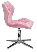Стілець Torino Modern Base рожевий 1025 оксамит на хромованій базі на стопках, фото 2