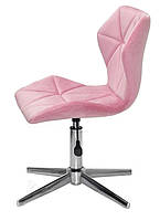 Стілець Torino Modern Base рожевий 1025 оксамит на хромованій базі на стопках, фото 3