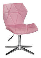 Стілець Torino Modern Base рожевий 1025 оксамит на хромованій базі на стопках, фото 4