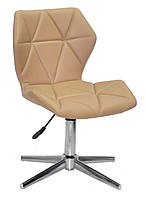 Стілець Torino Modern Base бежевий 1009 шкірозамінників на хромованій базі на стопках, фото 2