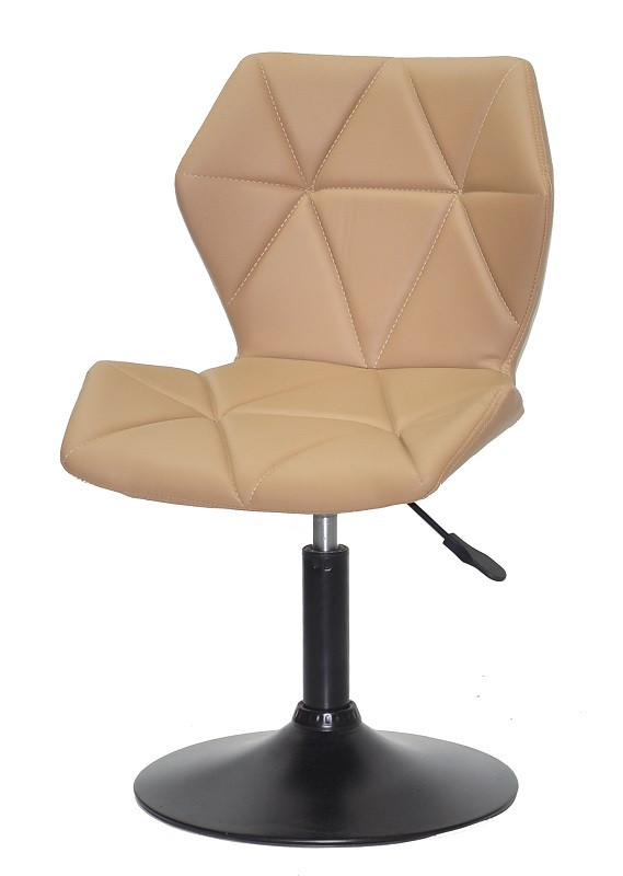 Стілець Torino BK-Base бежевий 1009 шкірозамінник на чорному млинцеві, поворотний із регулюванням висоти, фото 1