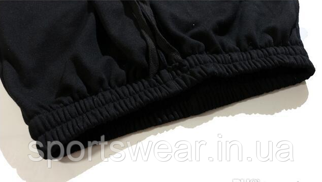 Шорты Бриджи Adidas спортивные с карманами чёрные белый лого. Свободные мужские Бриджи Бермуды эмблема Адидас - фото 3 - id-p1313236688