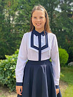 Шкільна блузка "Накладки" для дівчинки, р-ри 30-40