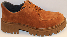 Туфлі шкіряні маленького розміру на товстій підошві від виробника модель ПЛ21-4-1М