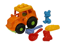 Дитяча пластикова іграшка трактор сортер Коник №2 іграшкова машинка для пісочниці з пісочним набором