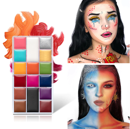 Олійна фарба "Imagic" для бодіарт для обличчя 16 кольорів набір, фото 2