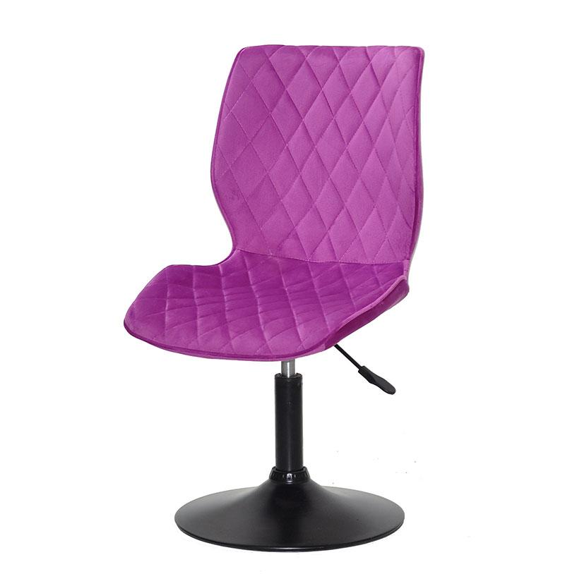 Стілець Toni BK-Base велюр бузковий В-1022 на чорній круглій опорі з регулюванням висоти сидіння, фото 1