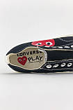 Чоловічі / жіночі кеди Converse Black x Comme Des Garçons Play, унісекс чорні кеди конверс кросівки, фото 7