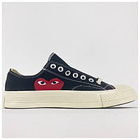 Мужские / женские кеды Converse Black x Comme Des Garçons Play, унисекс черные кеды конверс кроссовки