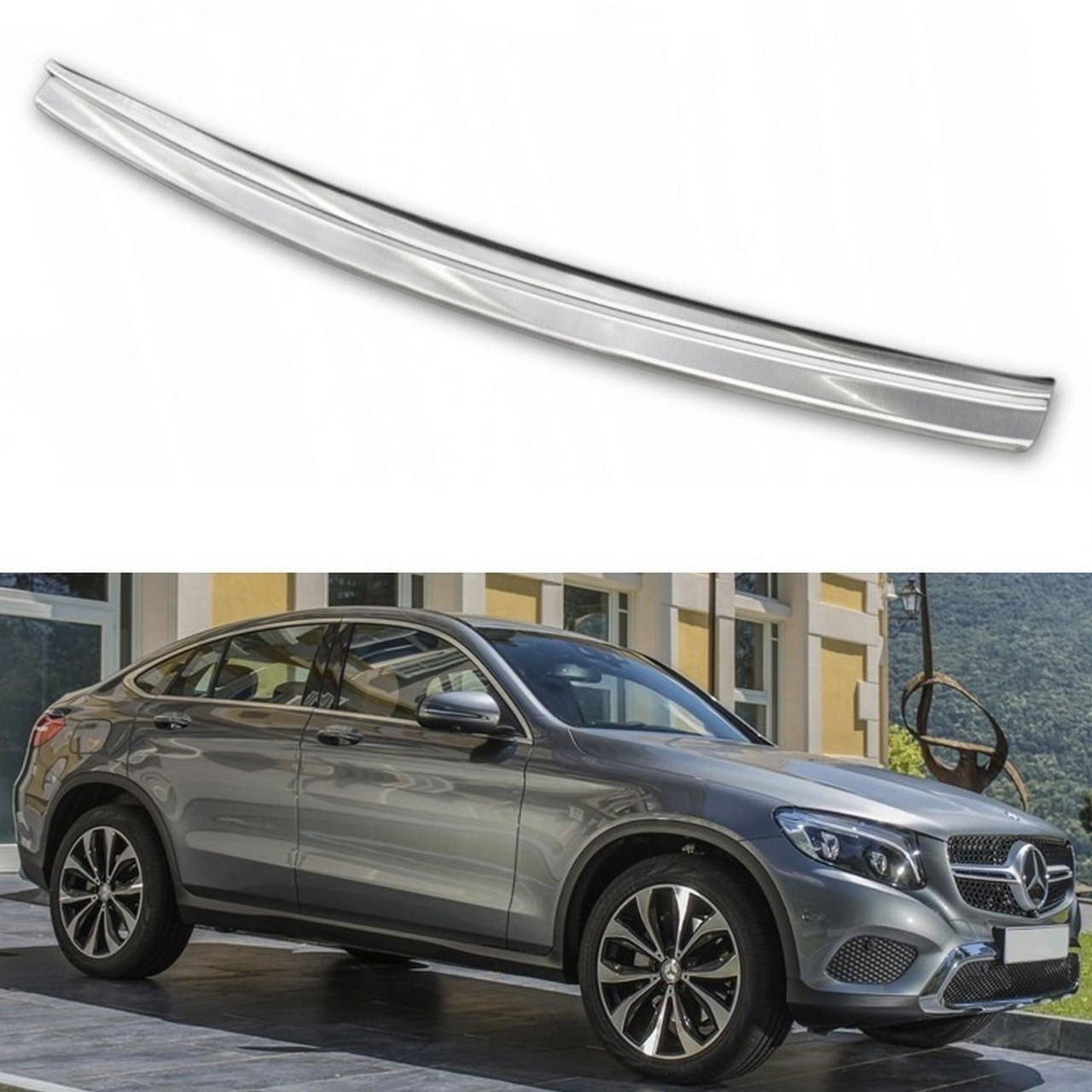 Захисна накладка на задній бампер для Mercedes-Benz GLC-Coupe C253 2016-2022 /нерж.сталь/, фото 1