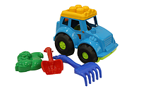 Детская пластиковая игрушка для ребенка трактор Конек №1 игрушечная машинка для песочницы с песочным набором