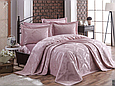 Покривало на двоспальне ліжко з наволочками євро розмір,турецьке покривало в спальню 240х260 Фіолетовий, фото 4