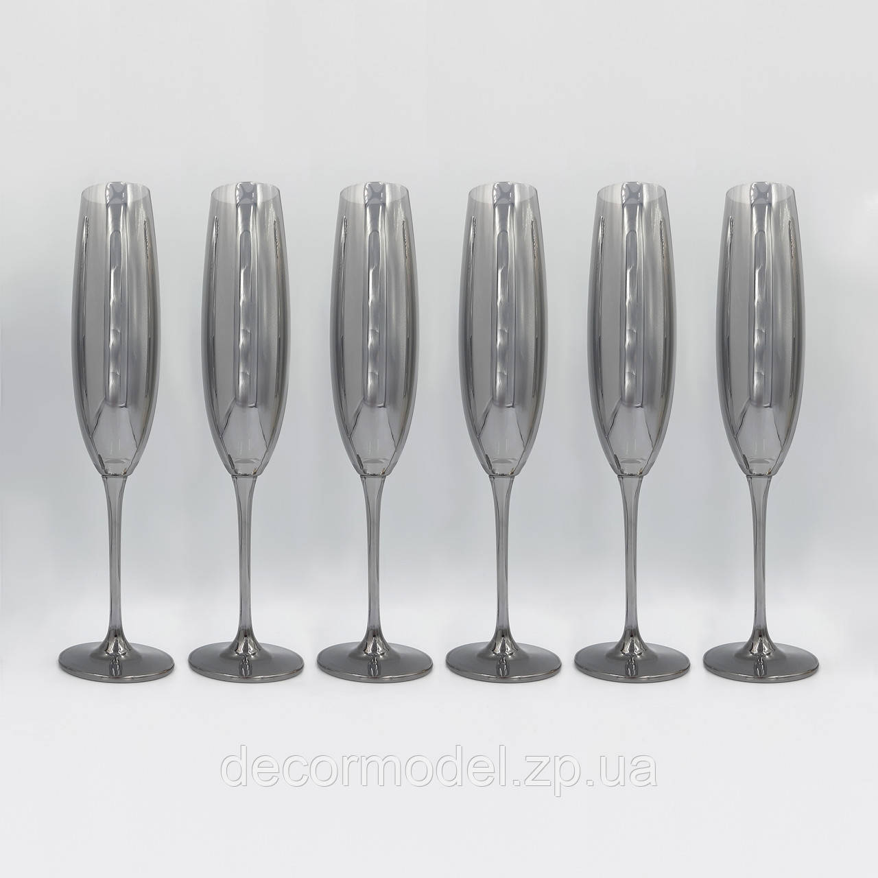 Набір келихів для шампанського Bohemia Milvus (Barbara) 250 мл графіт 1SD22_250, фото 1