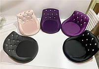 Стілець поворотний на одній ніжці з диском Foro SV CH-Base зелений В-1003 оксамит із каретною стяжкою зі стразами, фото 5