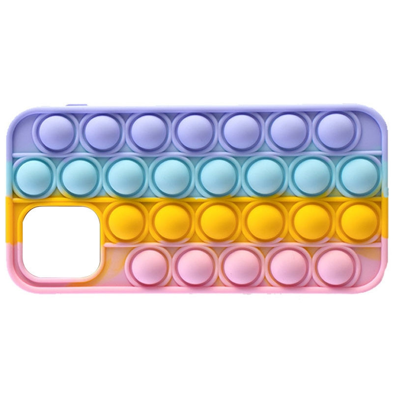 Чохол антистрес Поп Іт iLoungeMax Pop It Yellow Blue Rainbow для iPhone 12 Pro Max, фото 1