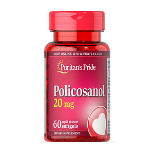 Полікозанол Puritan's Pride Policosanol 20 mg 60 softgels