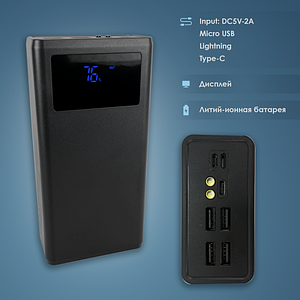 Повербанк XO-PR124 на 40000 mAh з швидкою зарядкою повербанк для смартфона планшета