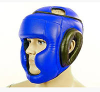 Шолом-маска боксерський з повним захистом стрейч M синій