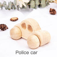 Деревянная игрушка Полицеский автомобиль, развивающие товары для детей.