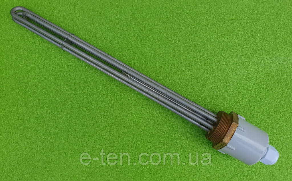 Блок-тен прямий KAWAI з нержавійки 12000 W / 220V-380V ("зірка") / на різьбі 2"(58 мм) / довжина L = 460мм