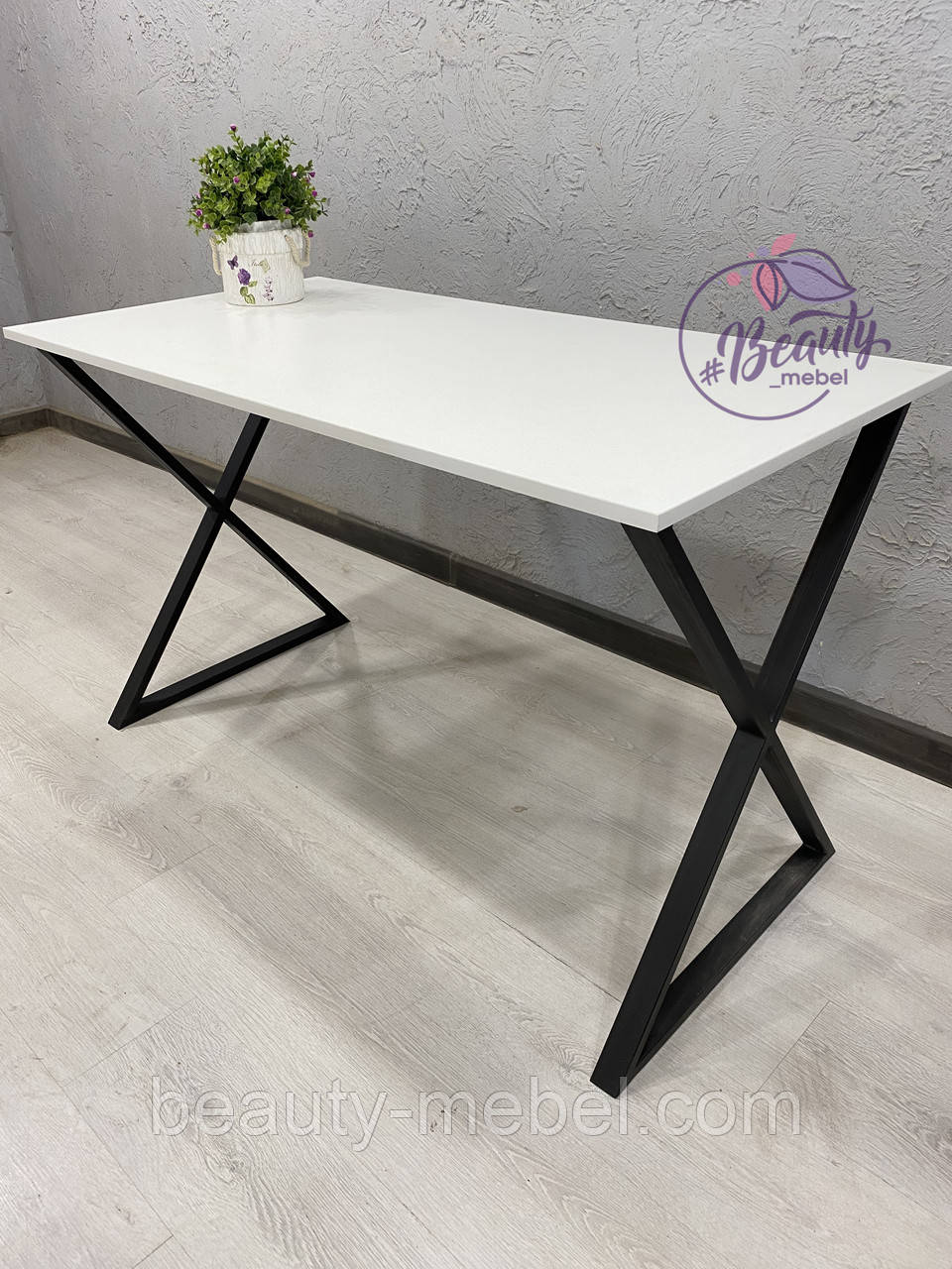 Стіл у стилі Лофт (Loft) на металевих ніжках, фото 1