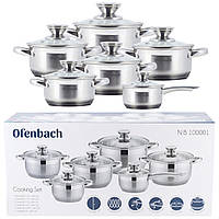 Набор посуды Ofenbach 12 предметов из нержавеющей стали KM-100001