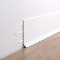 Плінтус Алюмінієвий 60мм накладний колір Білий