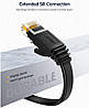 Патч корд Ugreen мережевий кабель 1000 Мбіт\с Ethernet RJ45 Cat 6 плоский 10М Black (NW102), фото 4