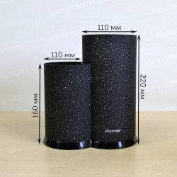 Підставка Чорна подвійна для ножів Kamille KM 7607, фото 1