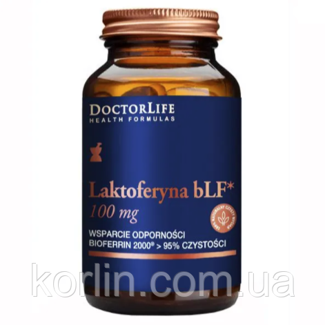 Лактоферрин Чистий Для імунітету проти Вірси 30 кап Doctor Life Laktoferyna bLF 100 mg США Доставка з ЄС