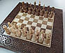 Шахи дерев'яні різьблені ручної роботи набір 3 в 1 шахи, шашки, нарди., фото 3