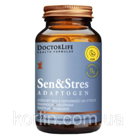 Адаптоген Біодобавка Для Сна Від стресу 60 кап Doctor Life Sleep & Stress Adaptogen США Доставка з ЄС