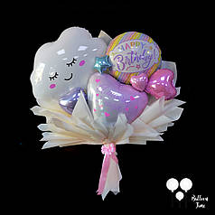 Букет із фольгованих фігур із хмаркою