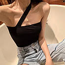 Жіночий трикотажний топ з одного бретеллю по діагоналі (р. 42-46) 8317571, фото 2