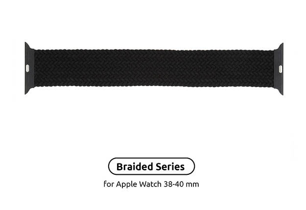 Ремінець Nylon ArmorStandart Braided Solo Loop для Apple Watch 38/40/41mm Charcoal Size 2 (120 mm) (ARM58060), фото 1