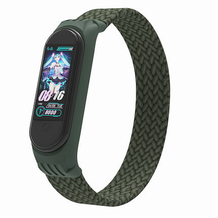 Ремінець Nylon Armorstandart Braided Solo Loop для Xiaomi Mi Band 5 6 Khaki (ARM58760), фото 1