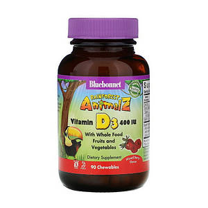 Вітамін Д Bluebonnet Nutrition Vitamin D3 400 IU для дітей 90 chewables