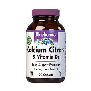 Bluebonnet Nutrition Calcium Citrate & Vitamin D3 90 caplets, Цитрат кальцію + Д3