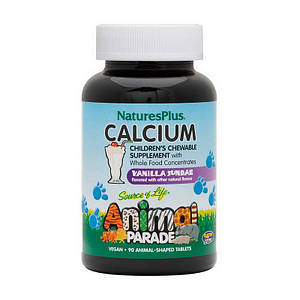 Natures Plus Animal Parade Calcium chewable for children 90 animal-shaped tabs, кальцій для дітей