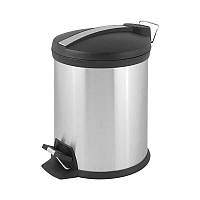 Відро для сміття 5 л з педаллю Arino з пластиковою кришкою,нержавіюча сталь